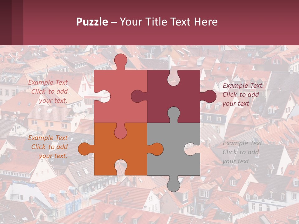 A Large Group Of Buildings With Red Roofs PowerPoint Template