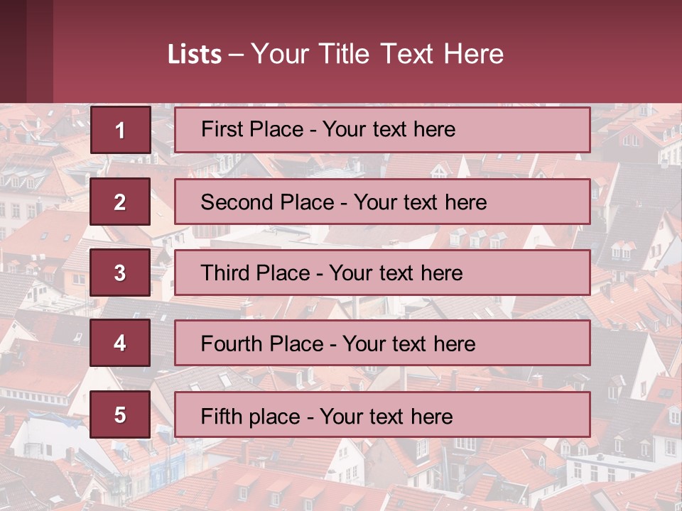 A Large Group Of Buildings With Red Roofs PowerPoint Template