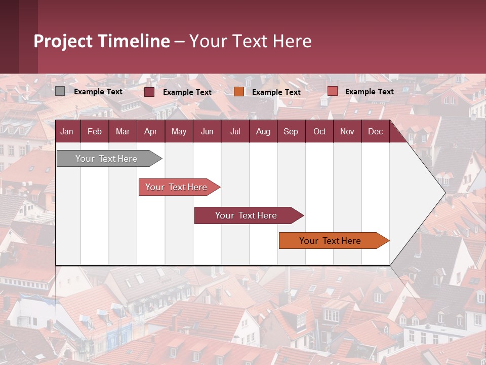 A Large Group Of Buildings With Red Roofs PowerPoint Template