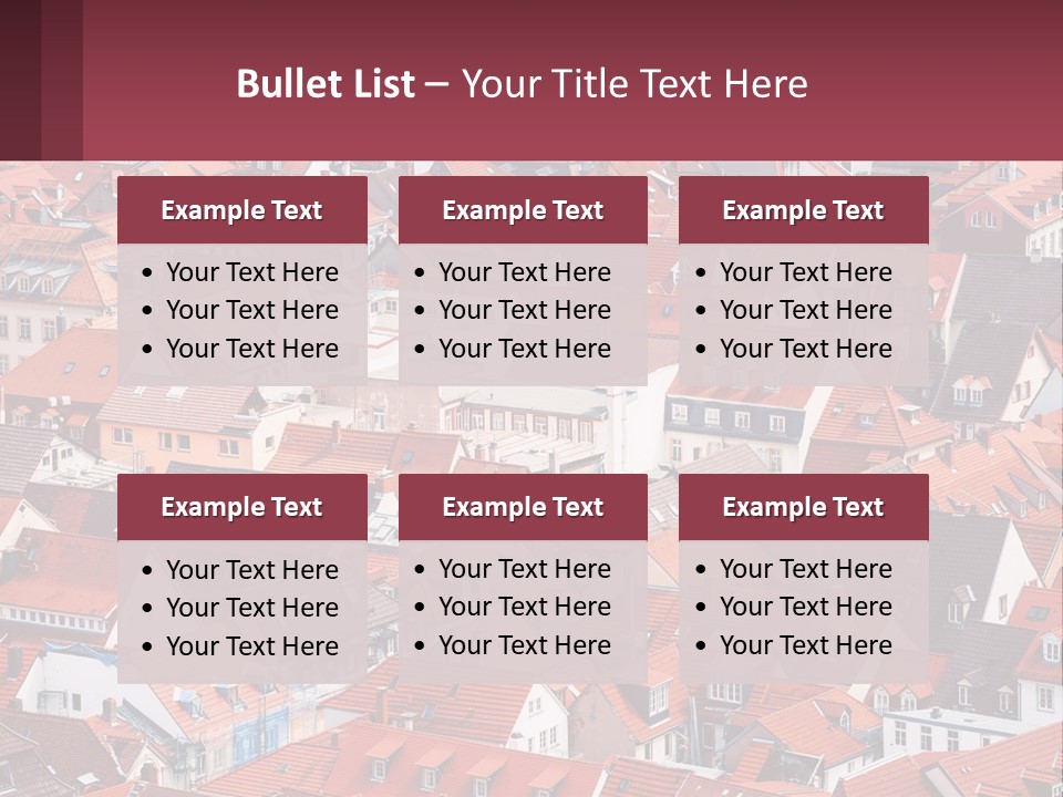 A Large Group Of Buildings With Red Roofs PowerPoint Template