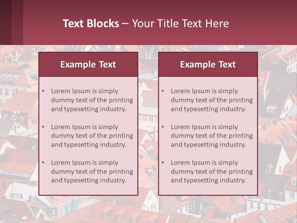A Large Group Of Buildings With Red Roofs PowerPoint Template