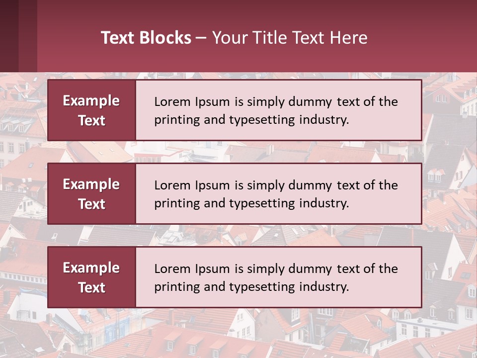 A Large Group Of Buildings With Red Roofs PowerPoint Template