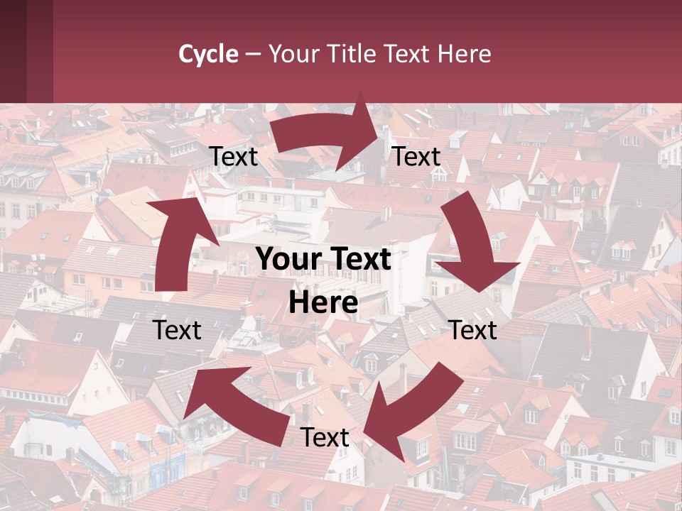 A Large Group Of Buildings With Red Roofs PowerPoint Template