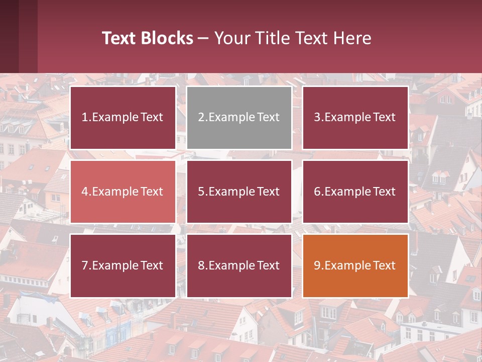 A Large Group Of Buildings With Red Roofs PowerPoint Template