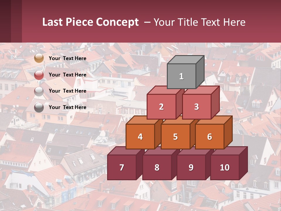 A Large Group Of Buildings With Red Roofs PowerPoint Template