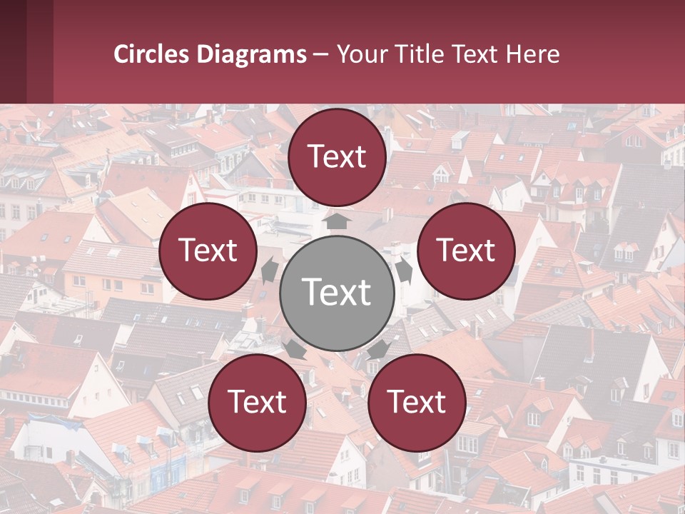 A Large Group Of Buildings With Red Roofs PowerPoint Template