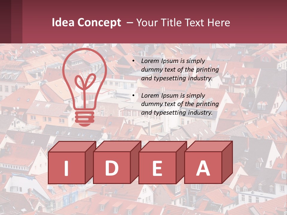 A Large Group Of Buildings With Red Roofs PowerPoint Template