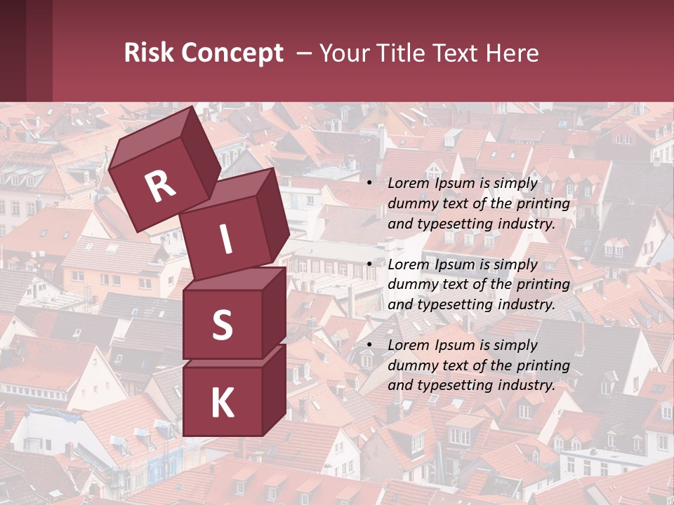 A Large Group Of Buildings With Red Roofs PowerPoint Template