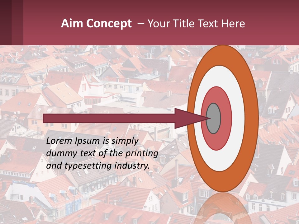 A Large Group Of Buildings With Red Roofs PowerPoint Template