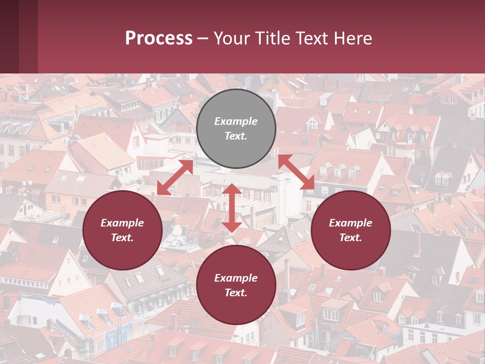 A Large Group Of Buildings With Red Roofs PowerPoint Template