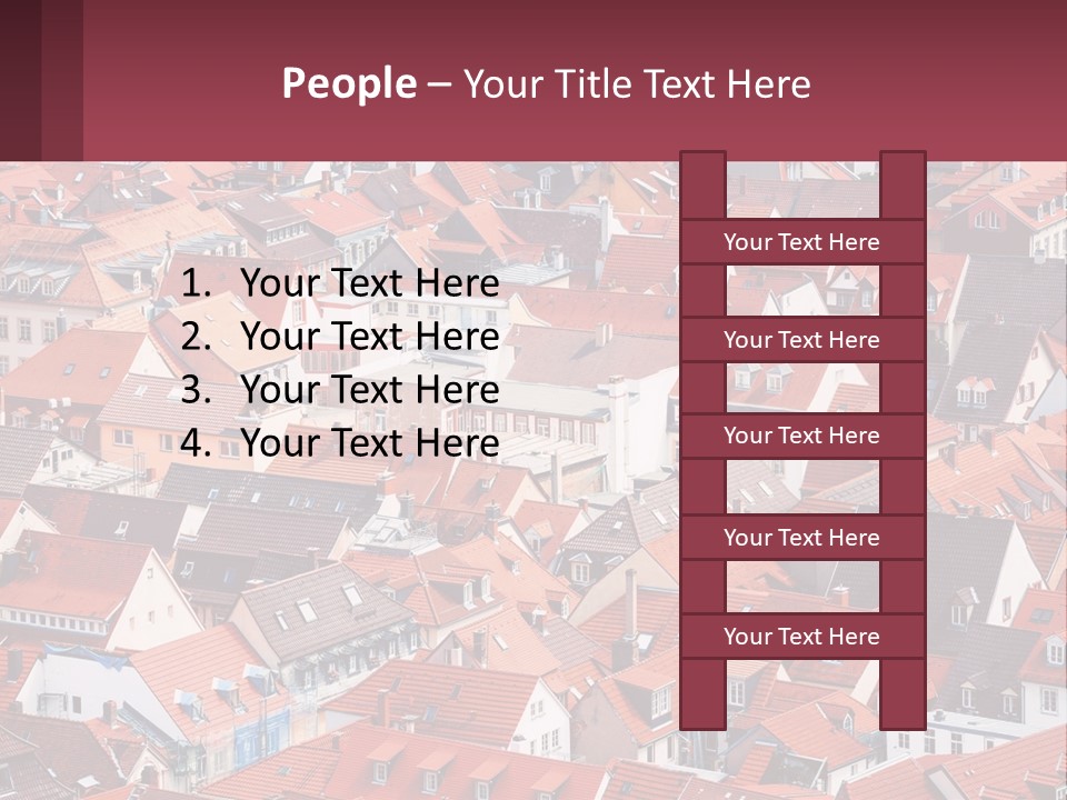 A Large Group Of Buildings With Red Roofs PowerPoint Template
