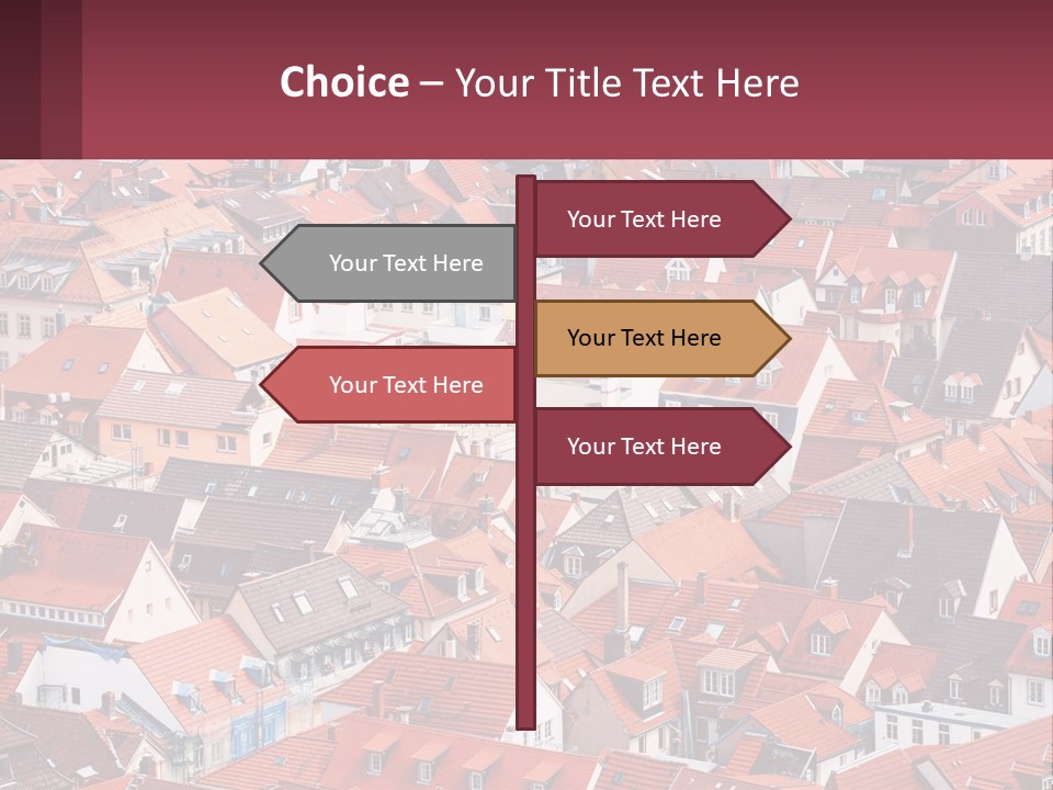 A Large Group Of Buildings With Red Roofs PowerPoint Template