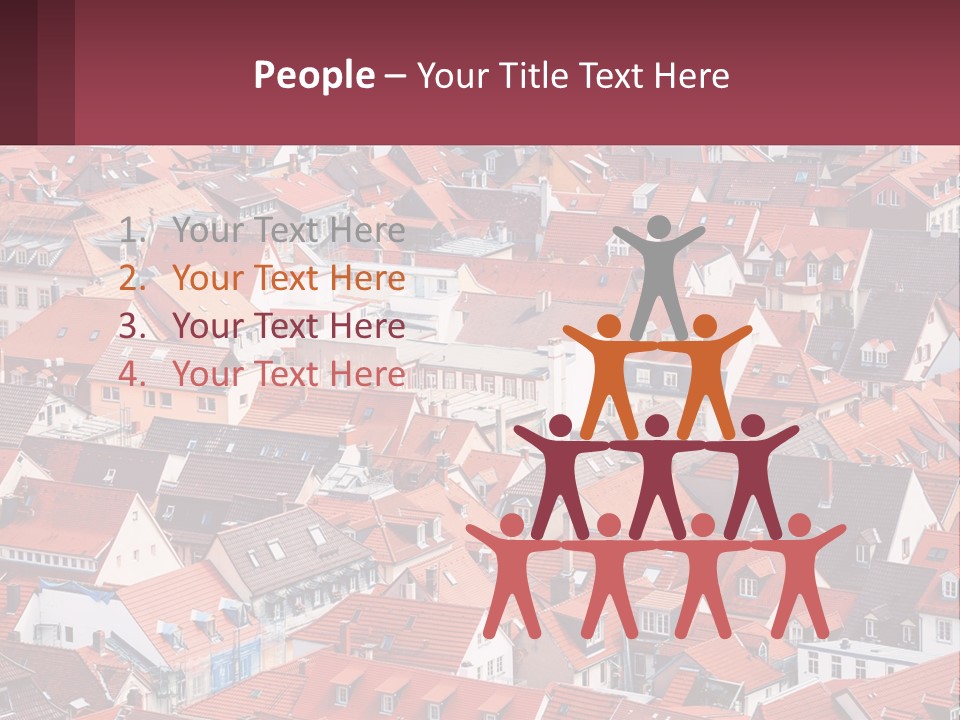 A Large Group Of Buildings With Red Roofs PowerPoint Template
