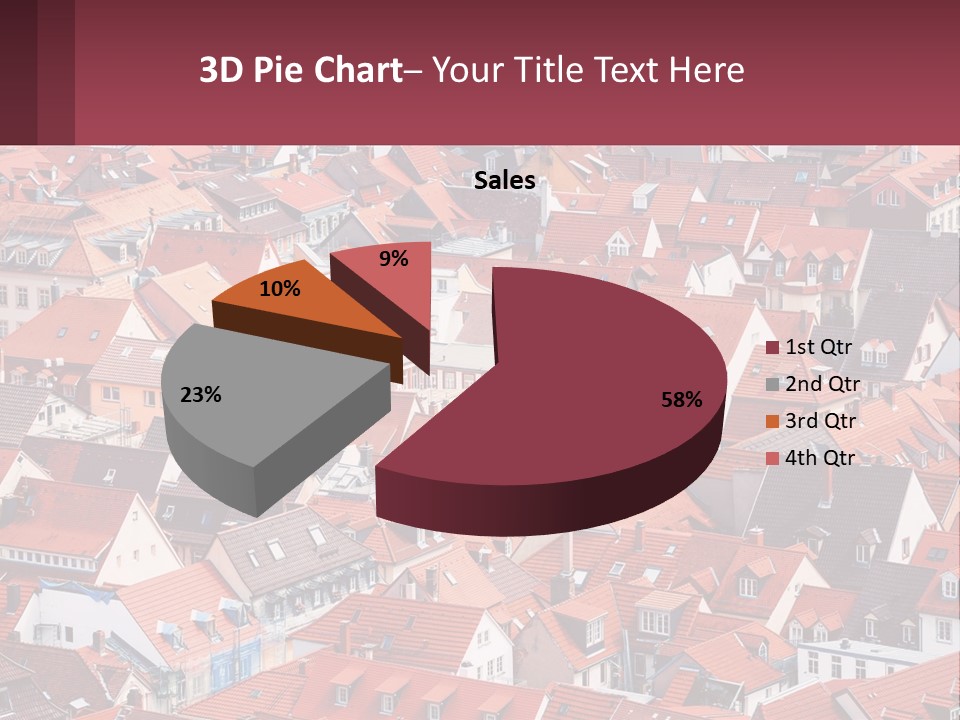 A Large Group Of Buildings With Red Roofs PowerPoint Template