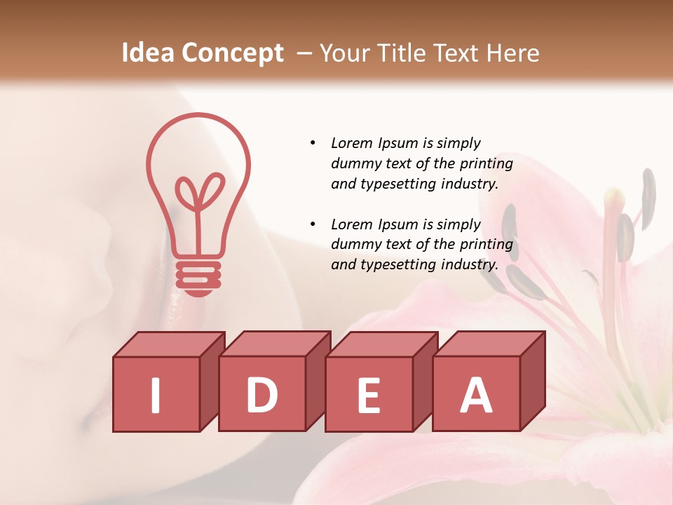 A Woman With A Flower In Her Hand Powerpoint Template PowerPoint Template