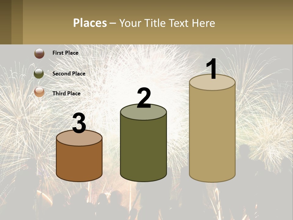 A Group Of People Watching A Fireworks Display PowerPoint Template