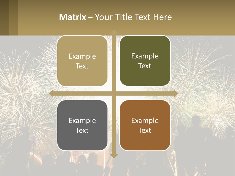 A Group Of People Watching A Fireworks Display PowerPoint Template