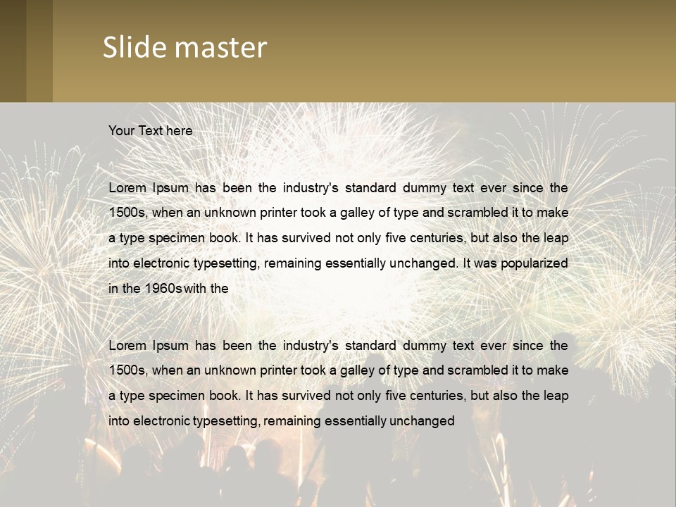 A Group Of People Watching A Fireworks Display PowerPoint Template