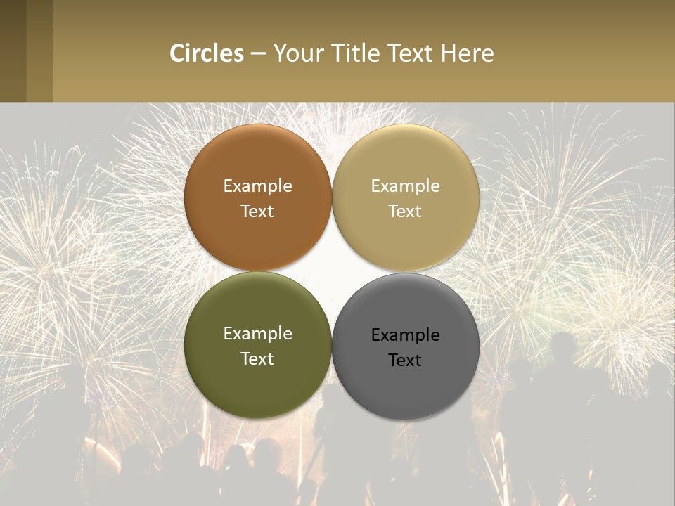 A Group Of People Watching A Fireworks Display PowerPoint Template