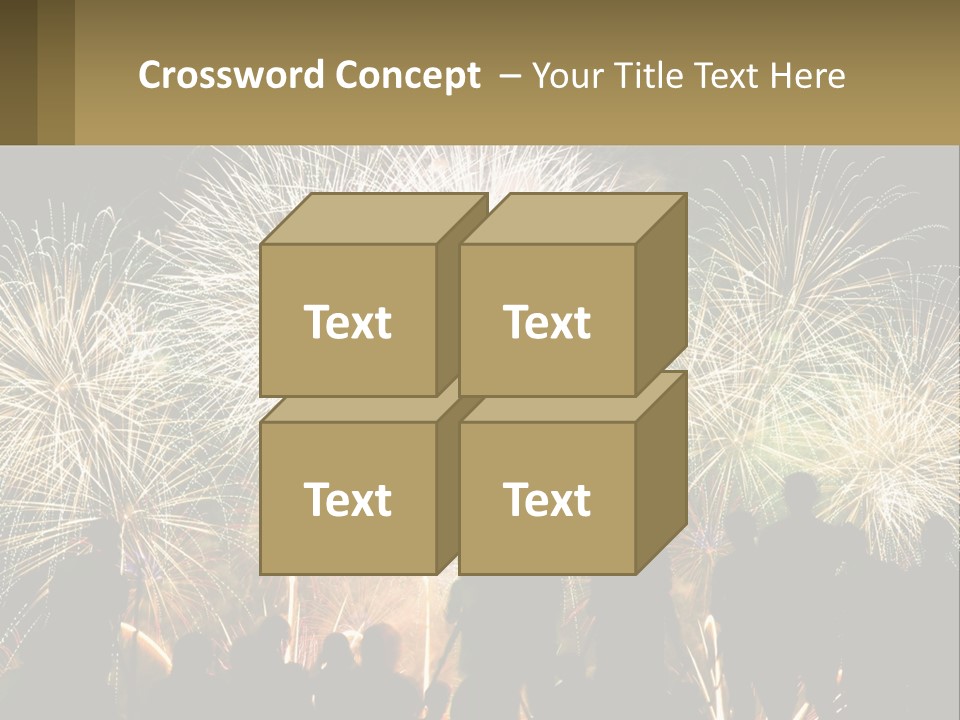 A Group Of People Watching A Fireworks Display PowerPoint Template