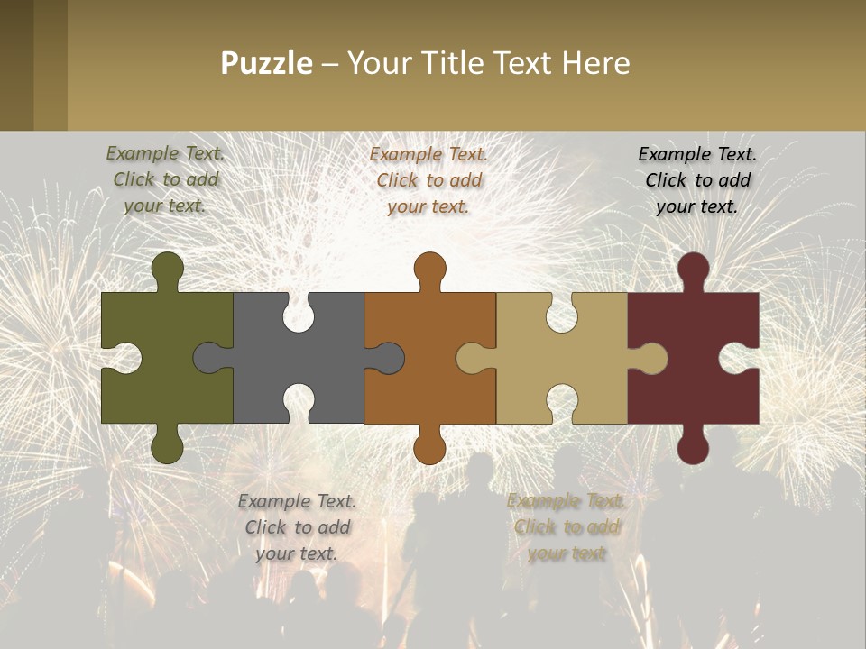 A Group Of People Watching A Fireworks Display PowerPoint Template