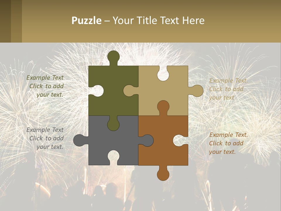 A Group Of People Watching A Fireworks Display PowerPoint Template