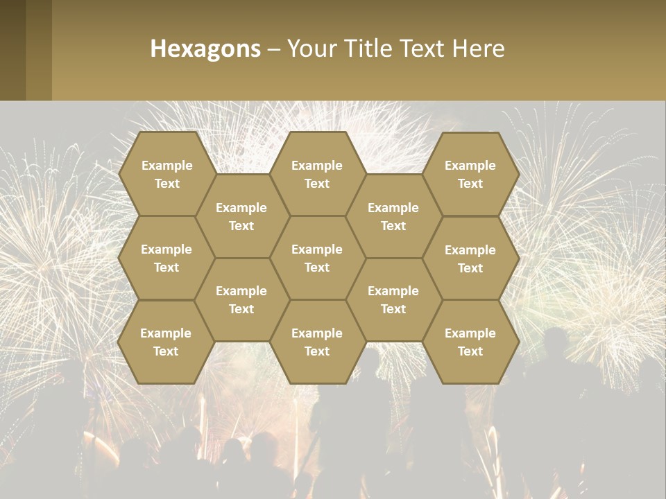 A Group Of People Watching A Fireworks Display PowerPoint Template