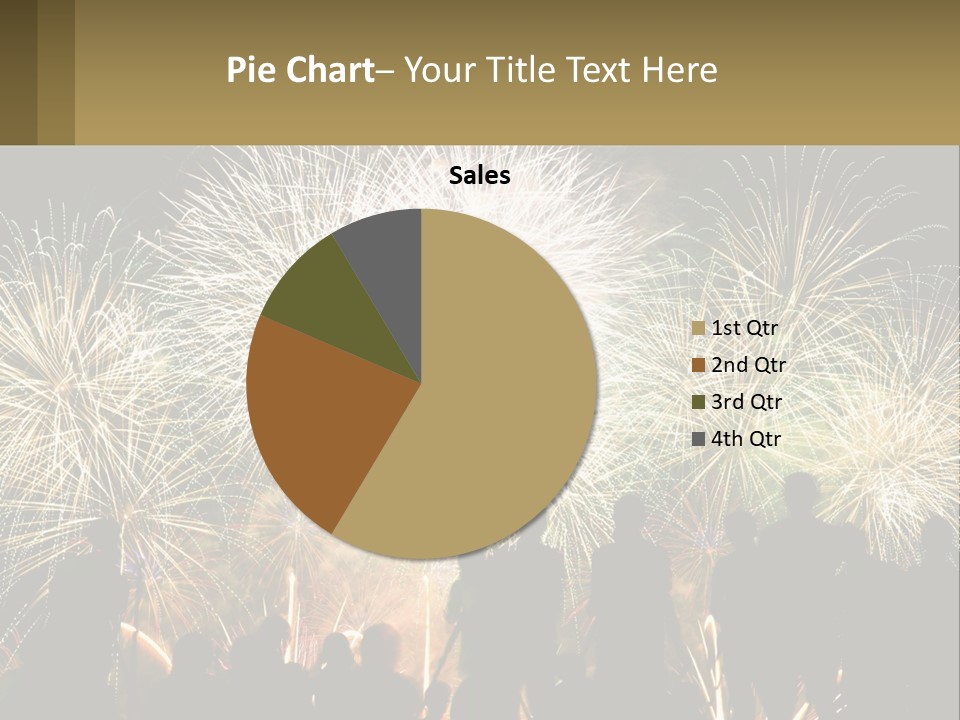 A Group Of People Watching A Fireworks Display PowerPoint Template