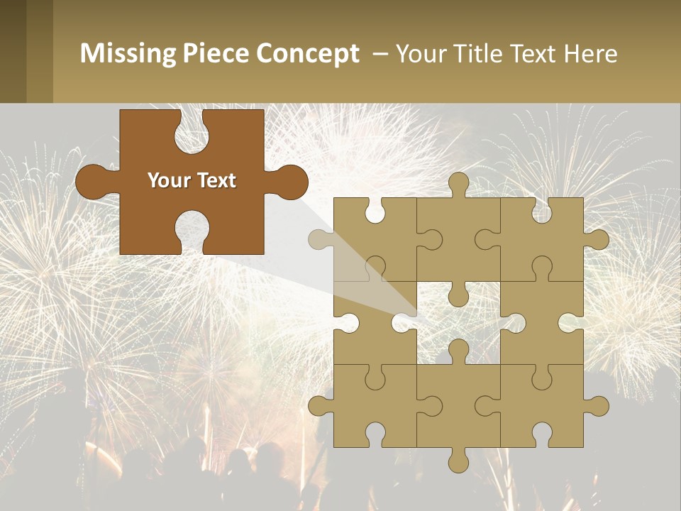 A Group Of People Watching A Fireworks Display PowerPoint Template