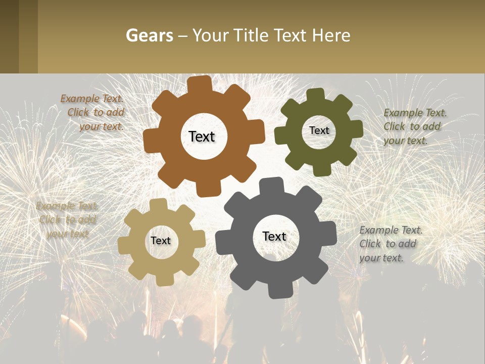 A Group Of People Watching A Fireworks Display PowerPoint Template