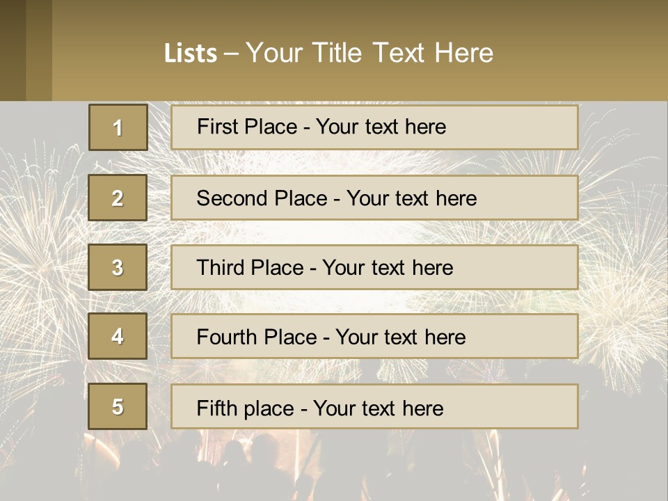 A Group Of People Watching A Fireworks Display PowerPoint Template