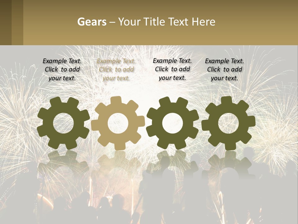 A Group Of People Watching A Fireworks Display PowerPoint Template