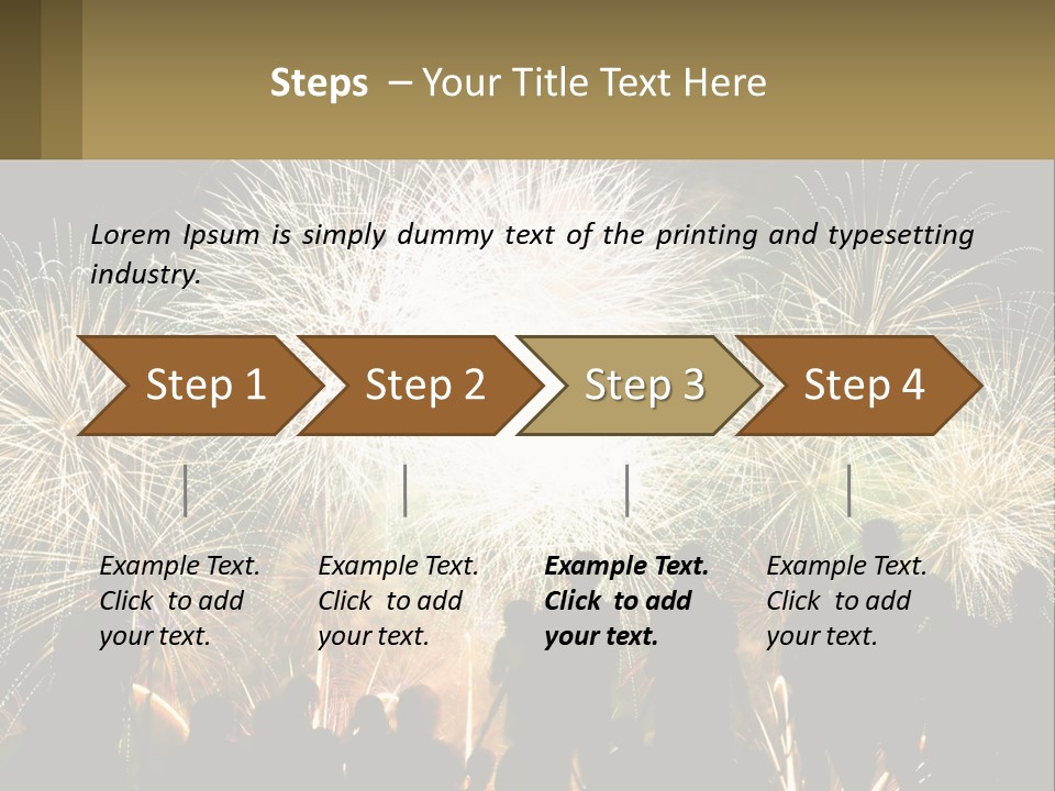 A Group Of People Watching A Fireworks Display PowerPoint Template