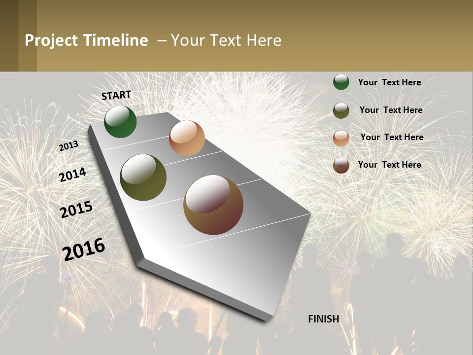 A Group Of People Watching A Fireworks Display PowerPoint Template
