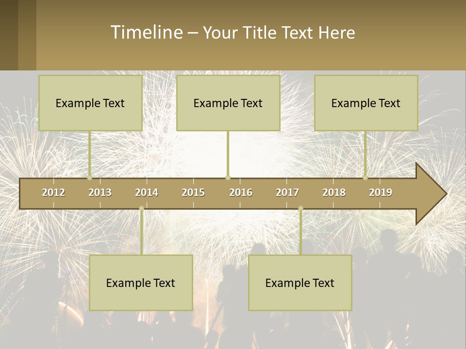 A Group Of People Watching A Fireworks Display PowerPoint Template