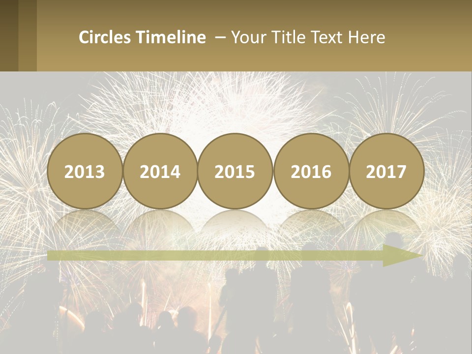 A Group Of People Watching A Fireworks Display PowerPoint Template