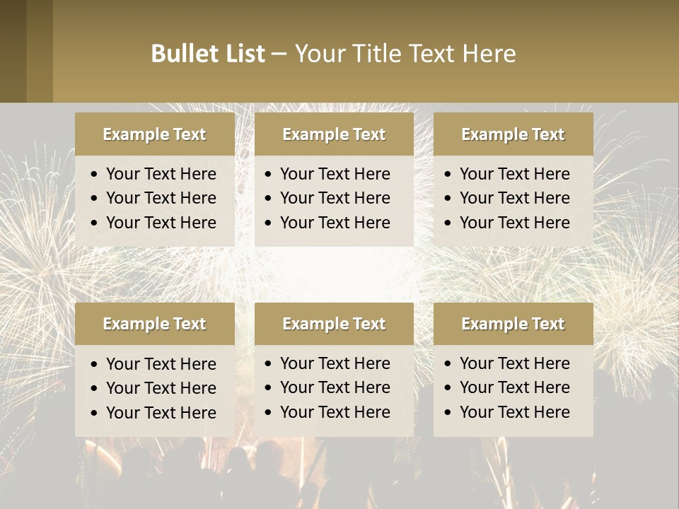 A Group Of People Watching A Fireworks Display PowerPoint Template