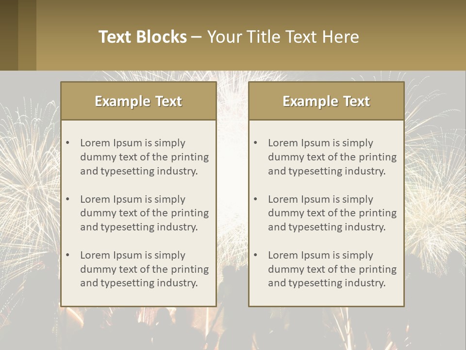 A Group Of People Watching A Fireworks Display PowerPoint Template