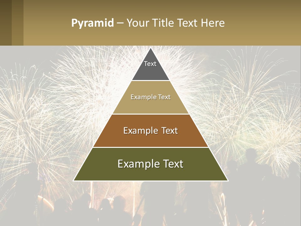 A Group Of People Watching A Fireworks Display PowerPoint Template