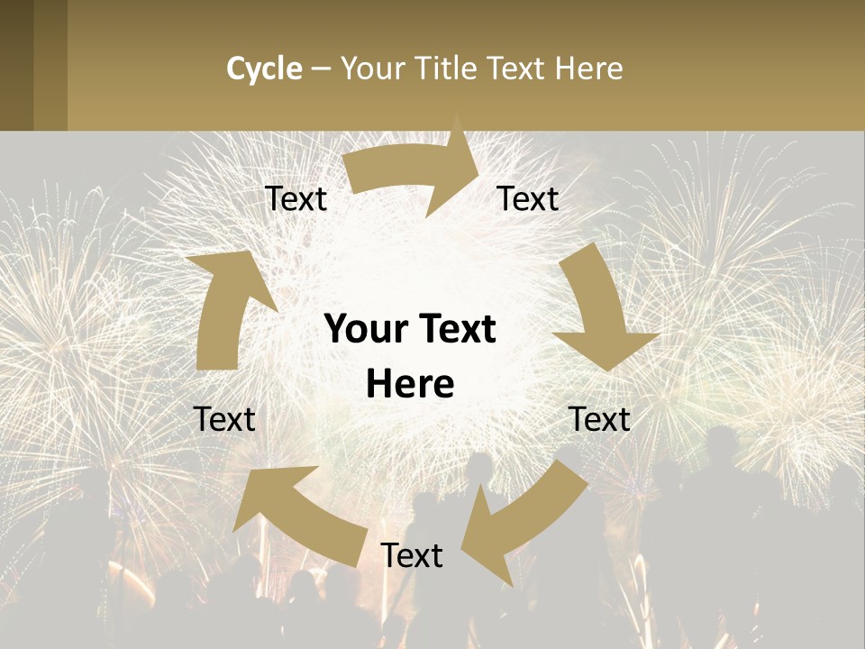 A Group Of People Watching A Fireworks Display PowerPoint Template