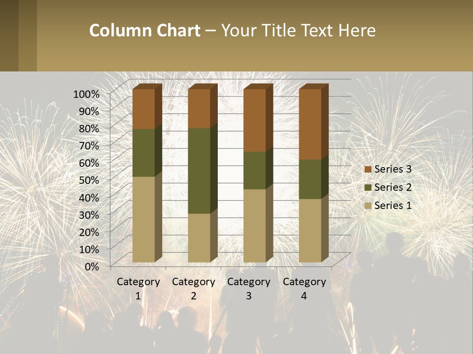 A Group Of People Watching A Fireworks Display PowerPoint Template