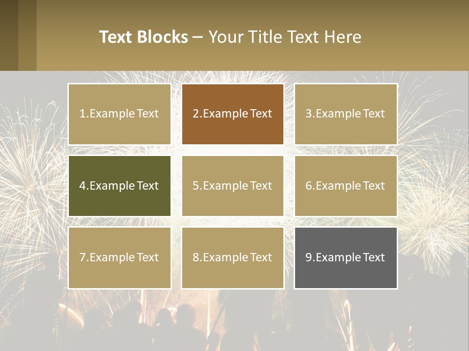 A Group Of People Watching A Fireworks Display PowerPoint Template