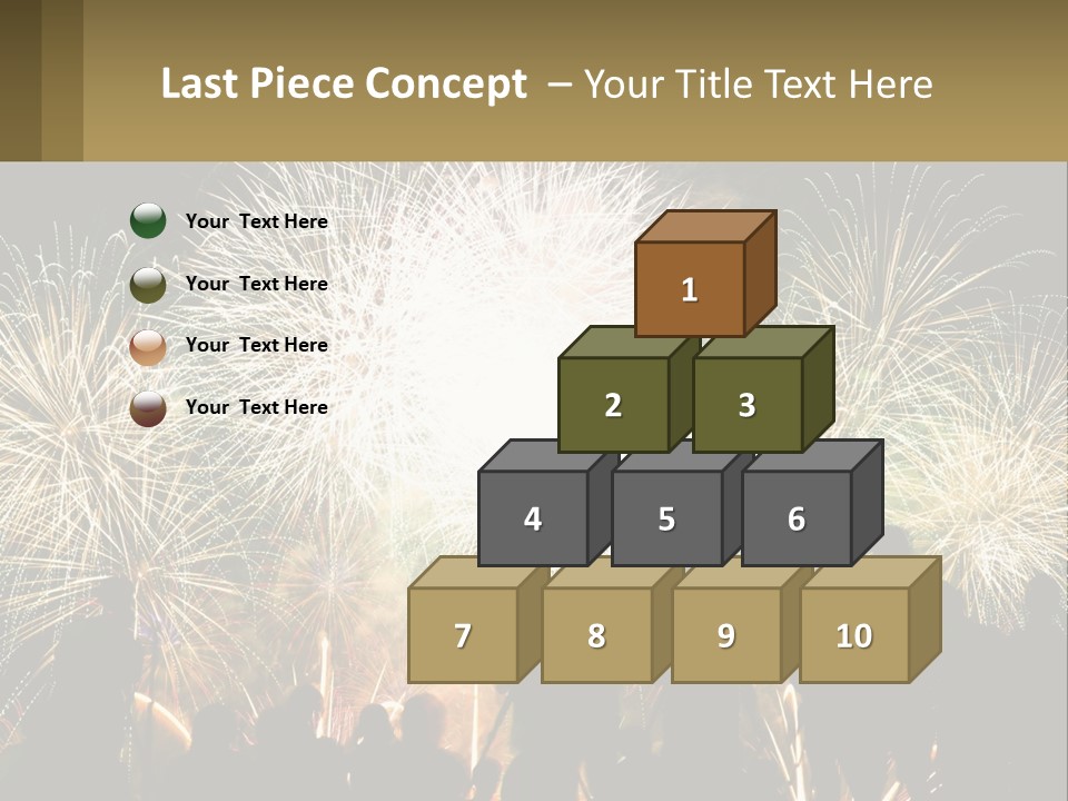 A Group Of People Watching A Fireworks Display PowerPoint Template