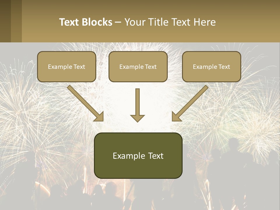 A Group Of People Watching A Fireworks Display PowerPoint Template