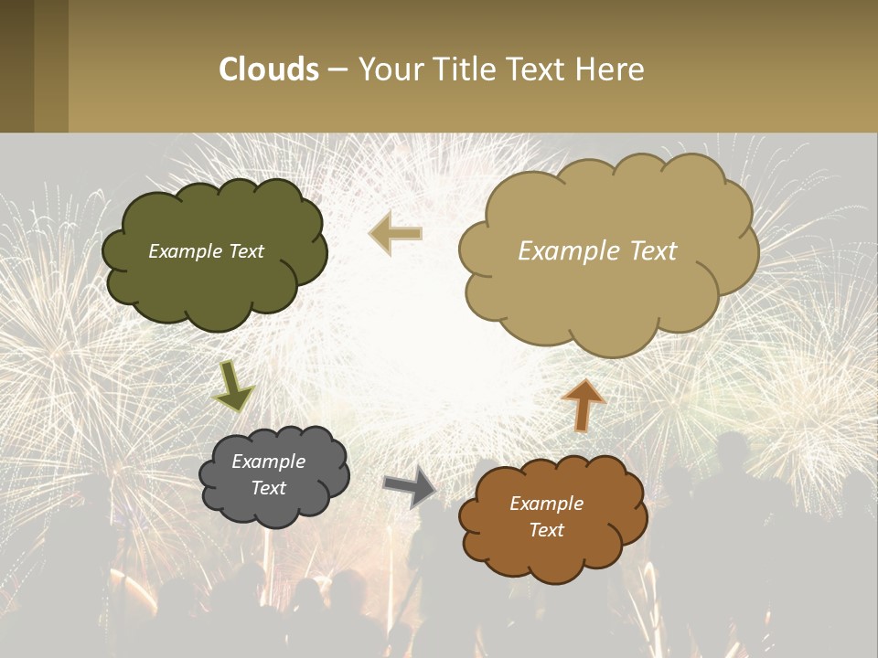 A Group Of People Watching A Fireworks Display PowerPoint Template