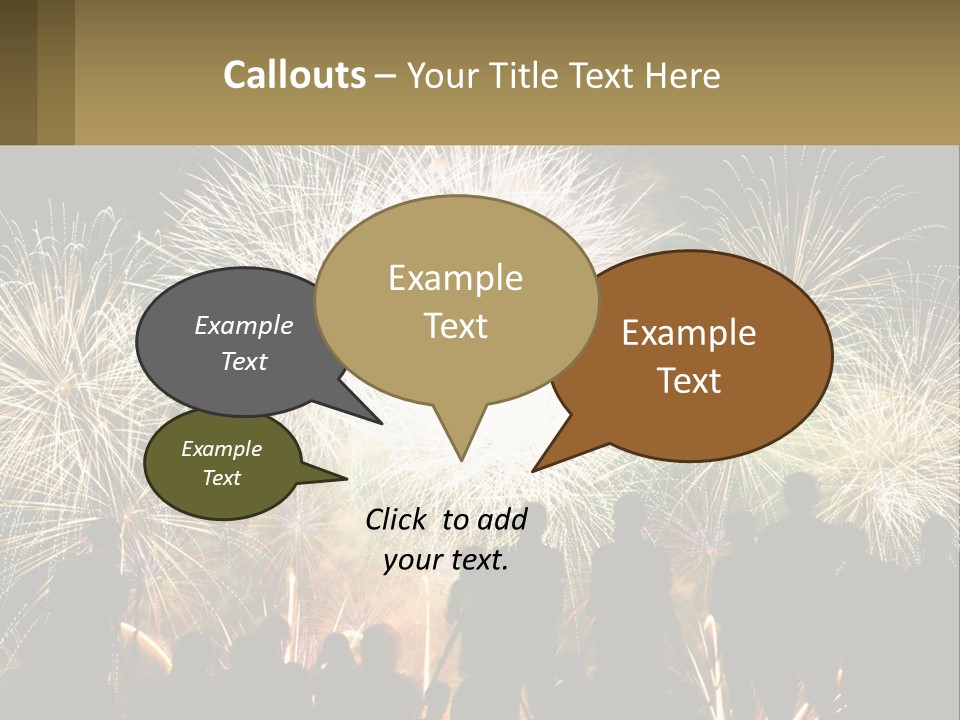 A Group Of People Watching A Fireworks Display PowerPoint Template