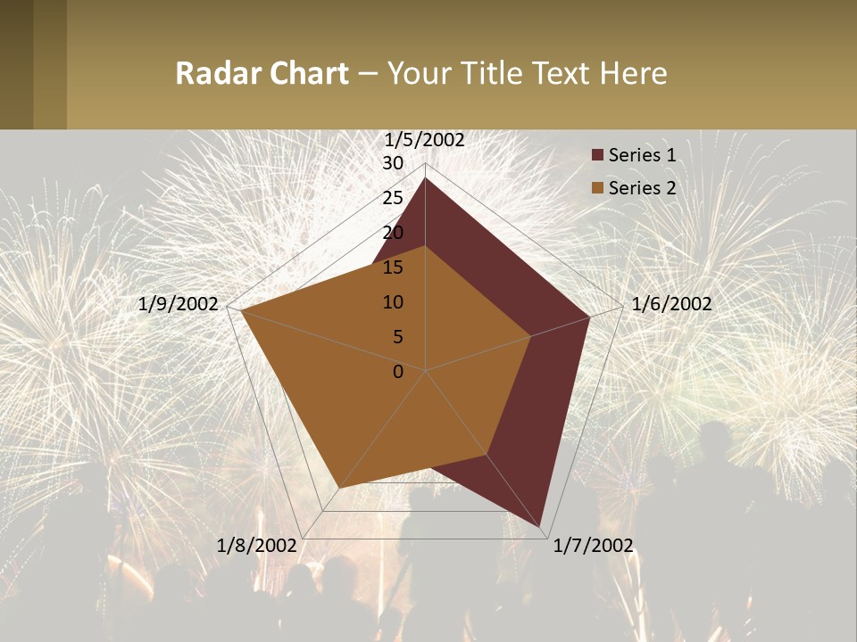A Group Of People Watching A Fireworks Display PowerPoint Template