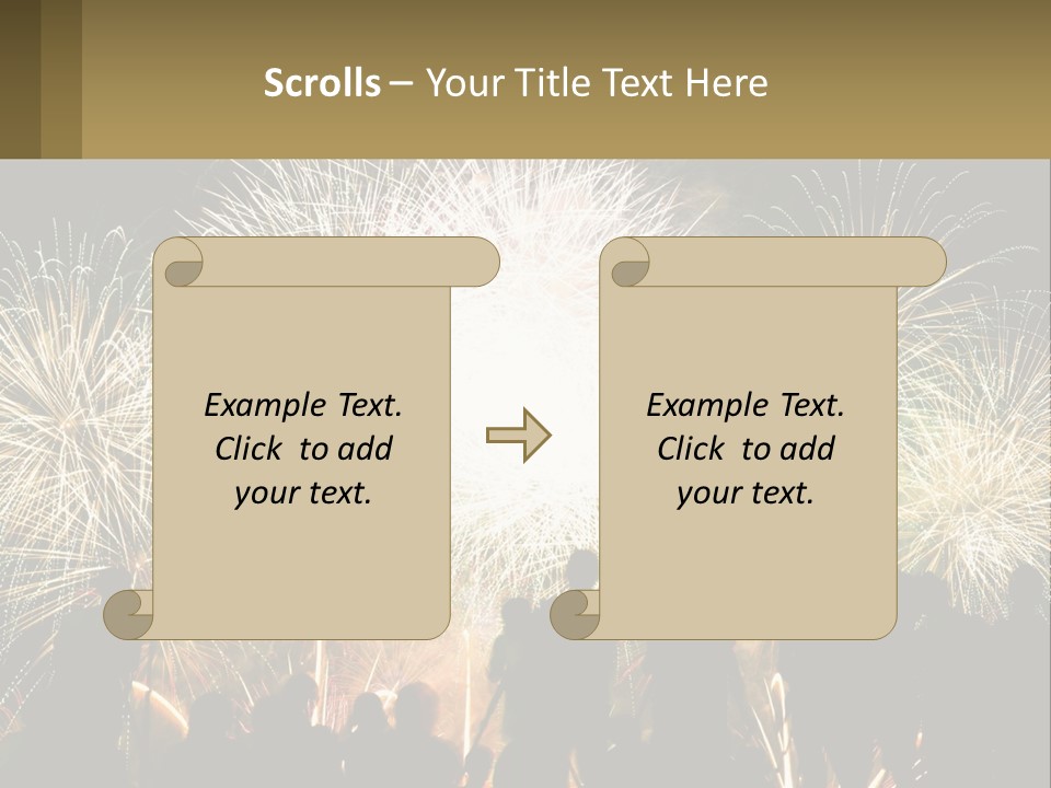 A Group Of People Watching A Fireworks Display PowerPoint Template