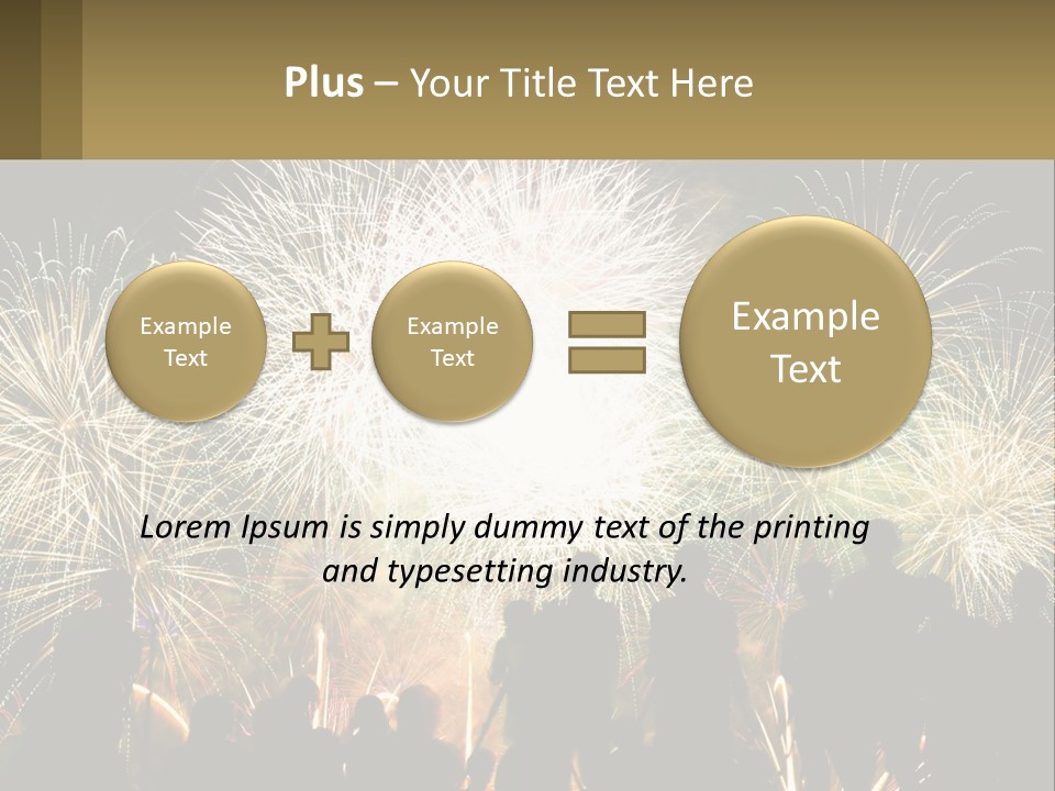 A Group Of People Watching A Fireworks Display PowerPoint Template