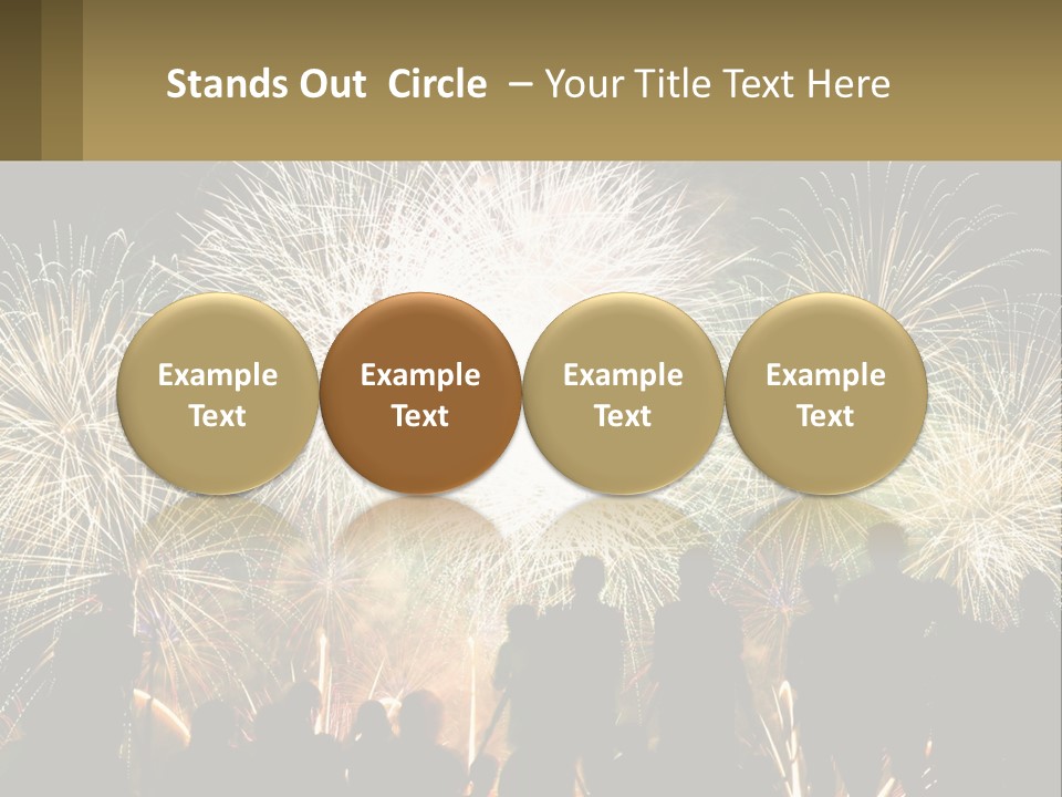 A Group Of People Watching A Fireworks Display PowerPoint Template